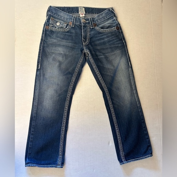 True Religion Section Ricky crop capri relaxed pants Sz-30x26 w/zip n button. W1 - Picture 3 of 10